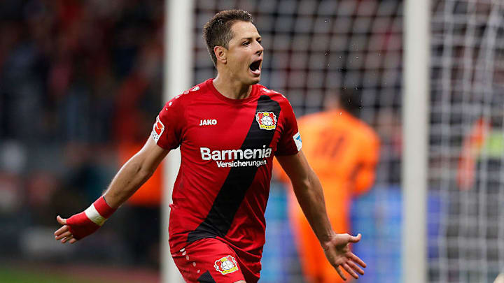Javier Hernández con el Bayer 04 Leverkusen 