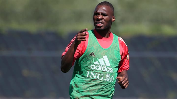 Christian Benteke, Belçika Milli Takımı idmanında. Christian Benteke, Belçika Milli Takımı idmanında.