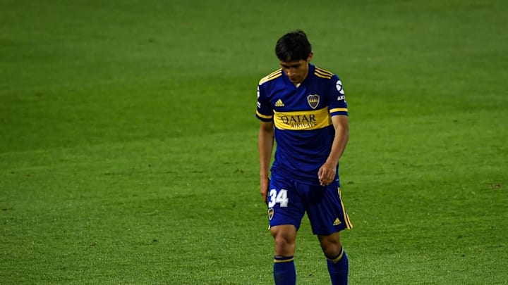 Boca Juniors v Talleres - Copa Liga Profesional 2020 - Agustín Obando se lamenta.