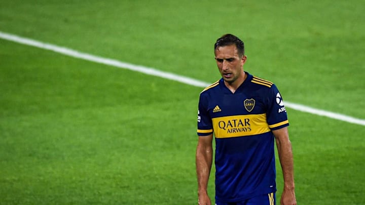 Boca Juniors v Talleres - Copa Liga Profesional 2020 - Izquierdoz, el más sacrificado.