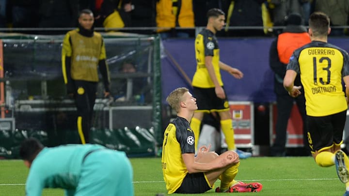 Haaland hizo un doblete para el Dortmund en la ida de los octavos