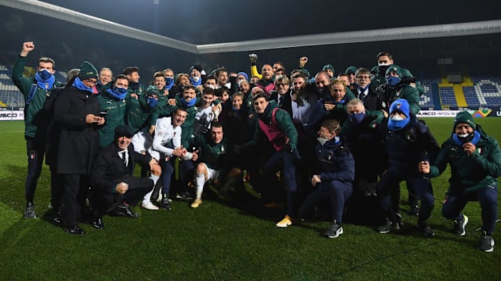 La Nazionale festeggia la vittoria in Bosnia