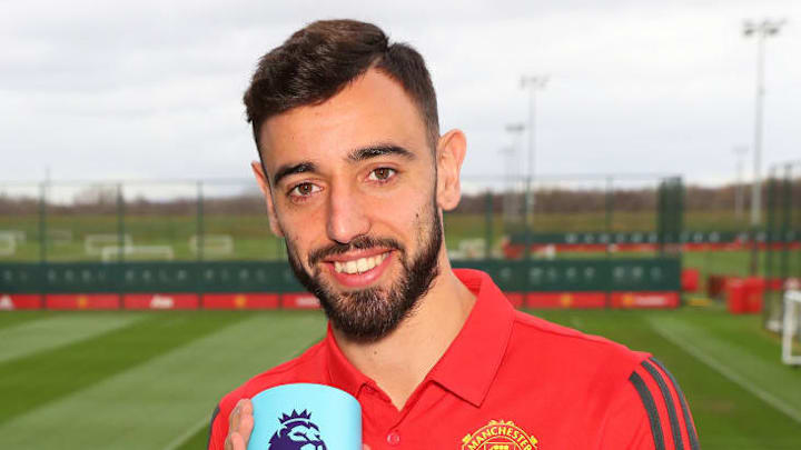 Bruno Fernandes is Presented with the Premier League Player of the Month for February