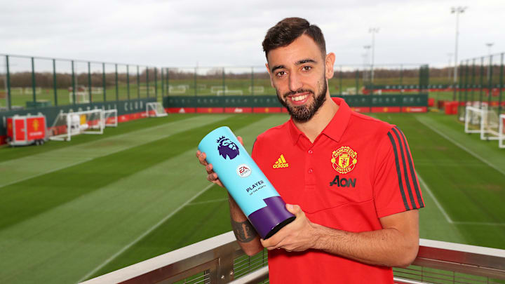 Bruno Fernandes is Presented with the Premier League Player of the Month for February