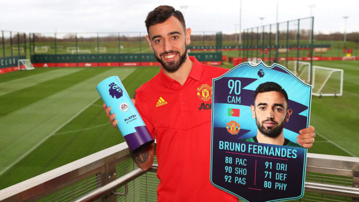 Bruno Fernandes is Presented with the Premier League Player of the Month for February