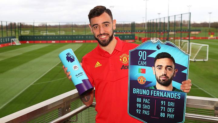 Bruno Fernandes is Presented with the Premier League Player of the Month for February Bruno Fernandes is Presented with the Premier League Player of the Month for February