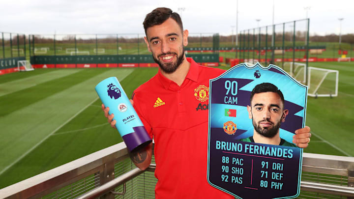 Bruno Fernandes is Presented with the Premier League Player of the Month for February