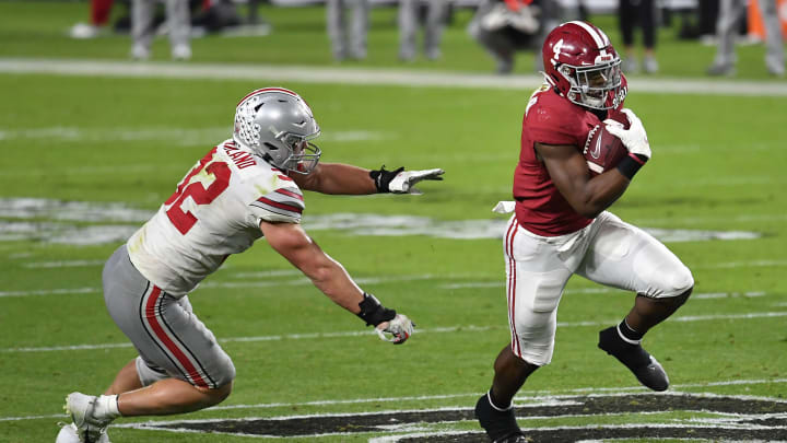 The Alabama Crimson Tide sit atop the college football top-25 rankings according to FanDuel Sportsbook's National Championship odds. The Alabama Crimson Tide sit atop the college football top-25 rankings according to FanDuel Sportsbook's National Championship odds.