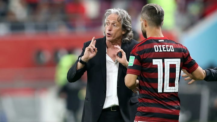 ‘Vencer, vencer, vencer’, publicou Jorge Jesus. Diego, do Flamengo, respondeu. 
