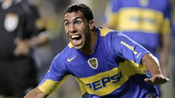 Carlos Tevez of Boca Juniors of Argentin