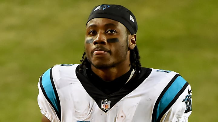 Curtis Samuel was seen with a helmet on the practice sidelines this week in Washington. Curtis Samuel was seen with a helmet on the practice sidelines this week in Washington.