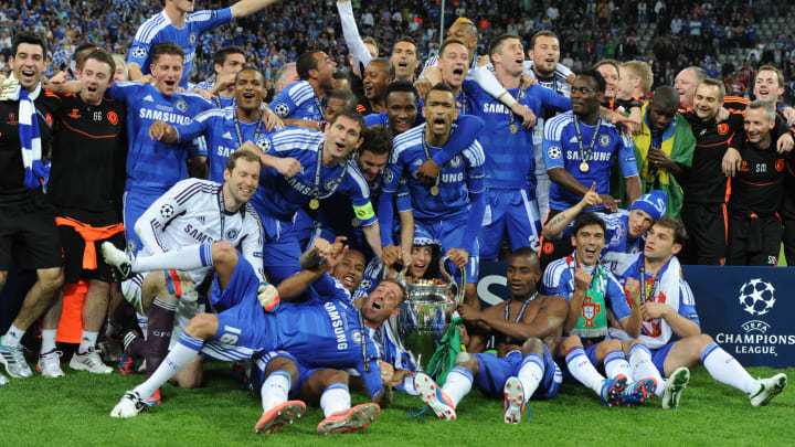 Chelsea celebrate their Champions League win in 2012