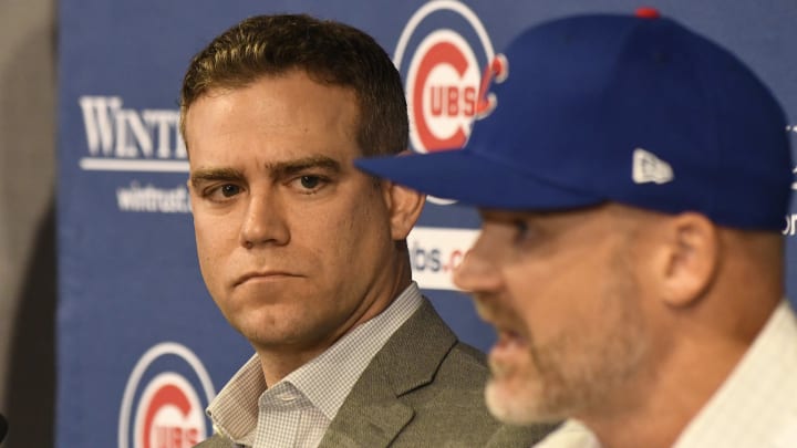 Theo Epstein with new Cubs manager David Ross