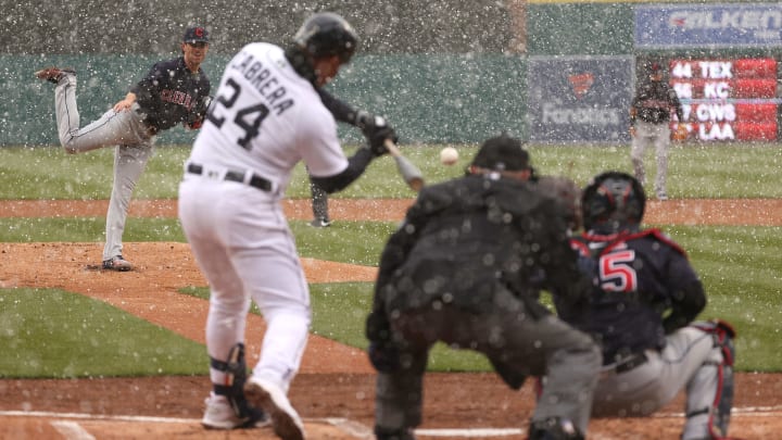 Tigers' Miguel Cabrera can't see homer through the snow, slides into second  - The Washington Post