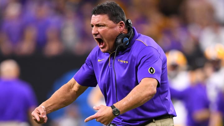Ed Orgeron and the LSU Tigers have been given a shockingly low win total. Ed Orgeron and the LSU Tigers have been given a shockingly low win total.