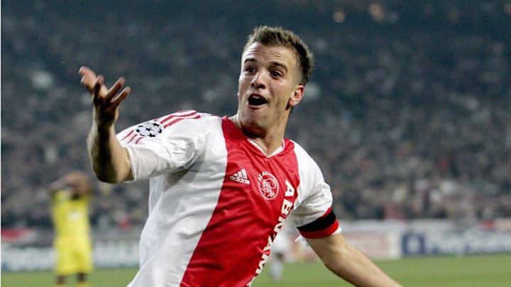 Combo shows Rafael van der Vaart jubilat
