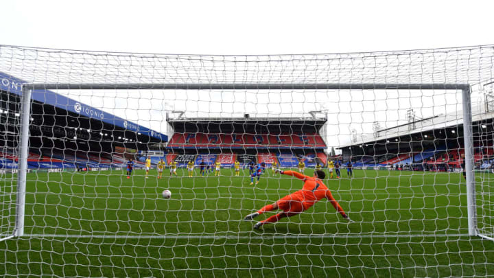 Wilfried Zaha scored with Crystal Palace's only shot against Brighton in the 1-1 draw at Selhurst Park - a goal which came from the penalty spot