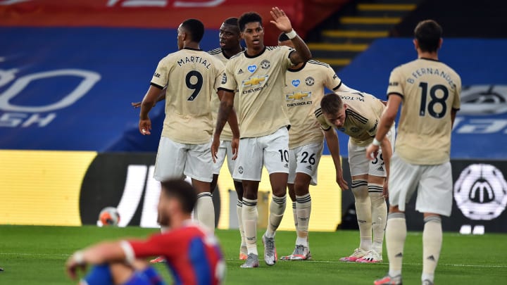 Marcus Rashford avec ses coéquipiers avec l'ouverture du score mancunienne Marcus Rashford avec ses coéquipiers avec l'ouverture du score mancunienne