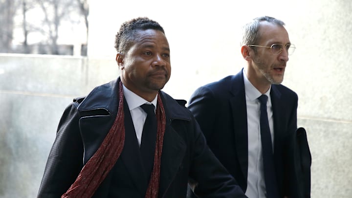 Cuba Gooding Jr. llegando a la Corte en Manhattan por los delitos que se lo acusan 