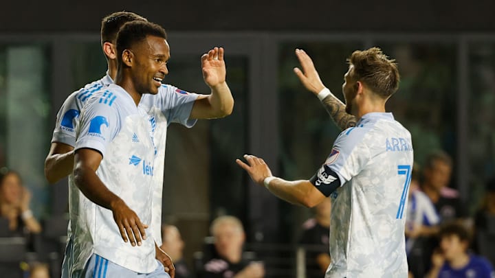 Ola Kamara celebrating after his goal for DC United vs Inter Miami CF Ola Kamara celebrating after his goal for DC United vs Inter Miami CF