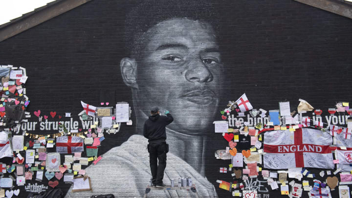 The Marcus Rashford mural has been repaired The Marcus Rashford mural has been repaired