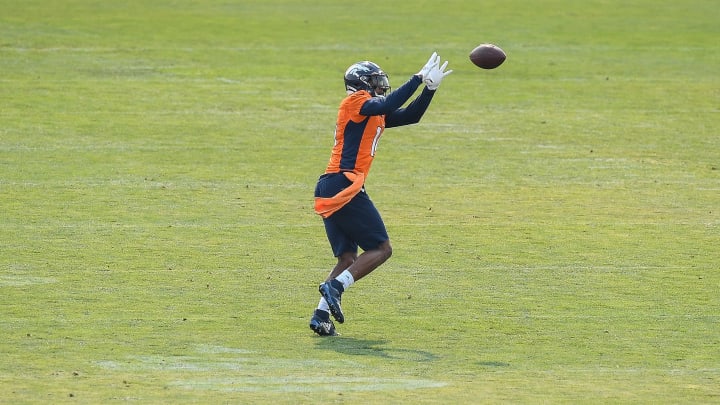 Denver Broncos wideout Courtland Sutton made an impressive catch at Wednesday's training camp practice.