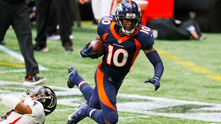 Denver Broncos wideout Jerry Jeudy let his frustrations be known after the team's loss on Sunday night. Denver Broncos wideout Jerry Jeudy let his frustrations be known after the team's loss on Sunday night.