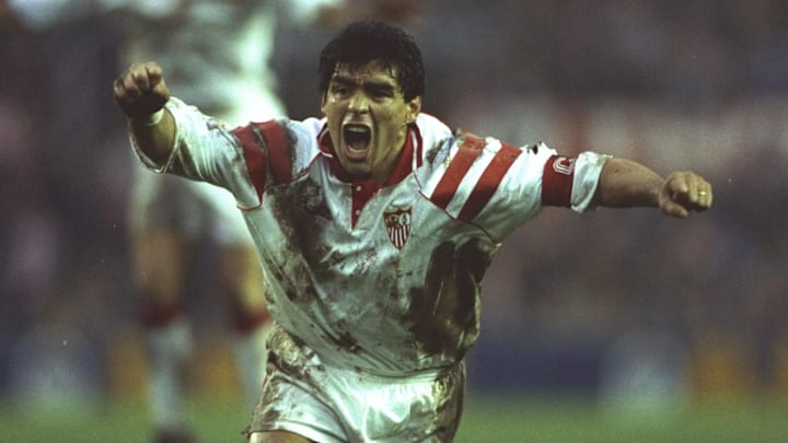 Maradona en su época en Sevilla Maradona en su época en Sevilla