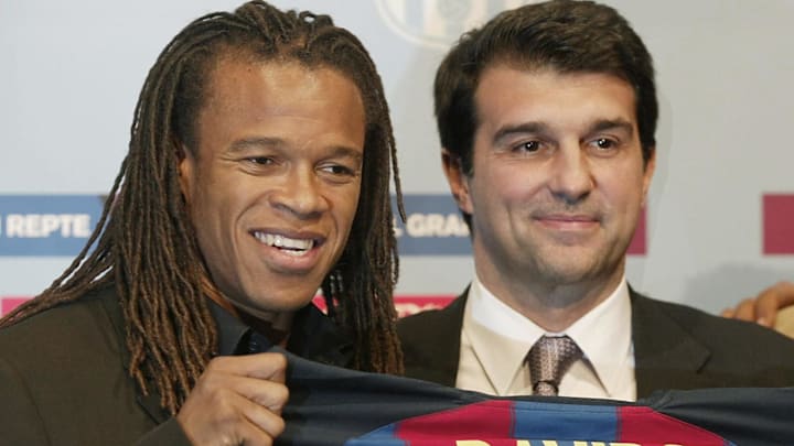 Dutch player Edgar Davis poses with FC B
