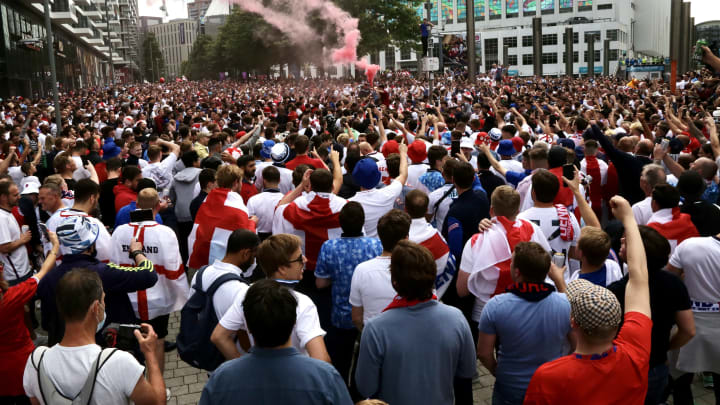 Some England fans rushed the stadium ahead of the final Some England fans rushed the stadium ahead of the final