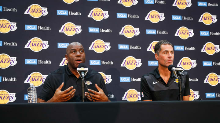 Earvin "Magic" Johnson & Rob Pelinka Los Angeles Lakers Media Availability