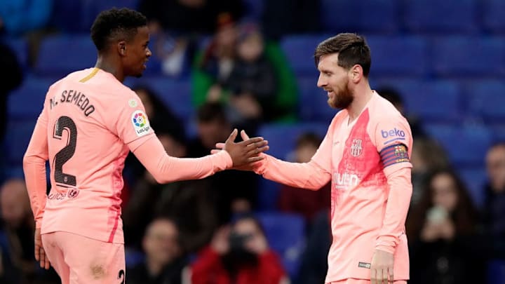 Messi y Semedo con la camiseta del Barca
