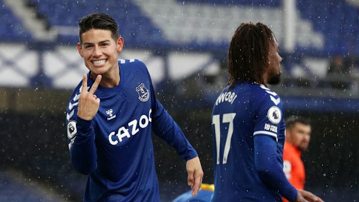 James Rodríguez tras marcar su doblete ante Brighton