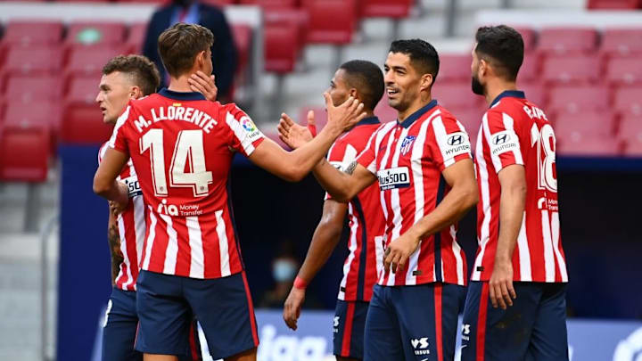 Luis Suárez en su debut con gol en Atlético