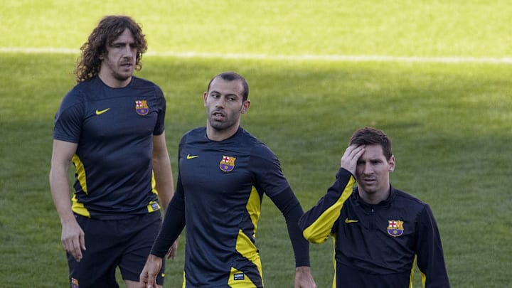 Mascherano, Puyol y Messi