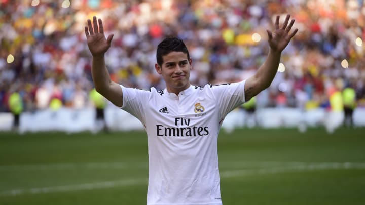 James en su presentación como jugador merengue James en su presentación como jugador merengue