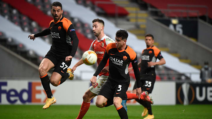 Spinazzola e Ibanez contro il Braga Spinazzola e Ibanez contro il Braga