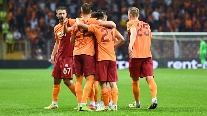 Galatasaray oyuncularının gol sevinci Galatasaray oyuncularının gol sevinci
