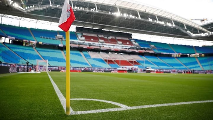 Das leere Stadion in Leipzig