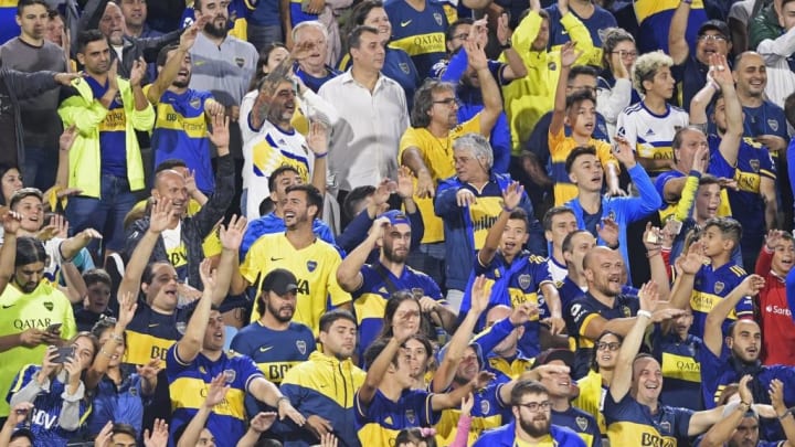 Hinchas de Boca Juniors en un partido ante Medellín.