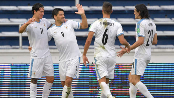Varios jugadores de la selección uruguaya Varios jugadores de la selección uruguaya