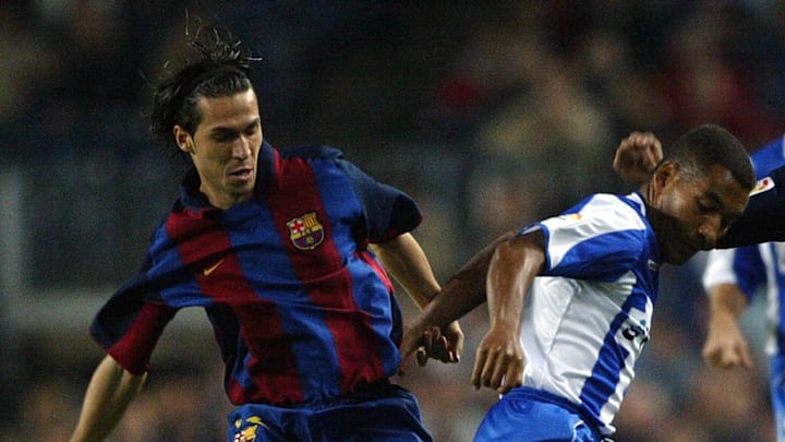 FC Barcelona Barzilian Ronaldinho(L) and
