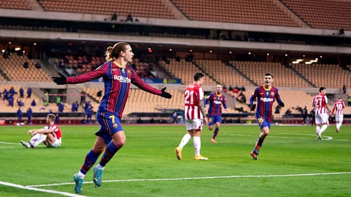 Griezmann hizo los dos goles del FC Barcelona