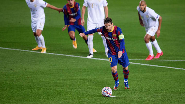 Messi lanzando un penalti en un partido de la actual temporada
