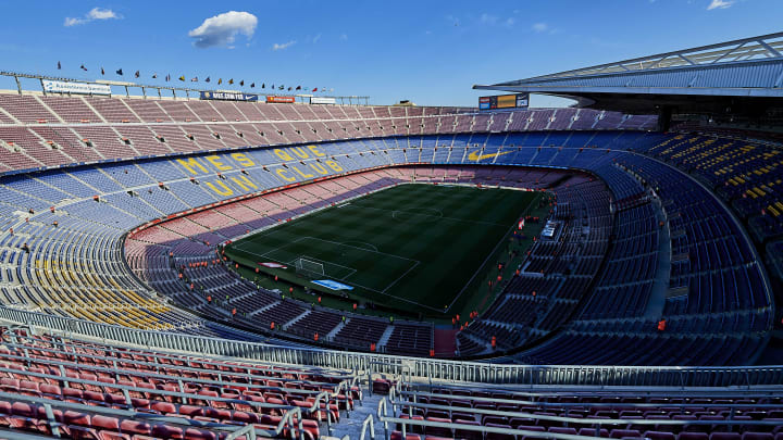 An empty Camp Nou before Barcelona's game against Real Sociedad in La Liga