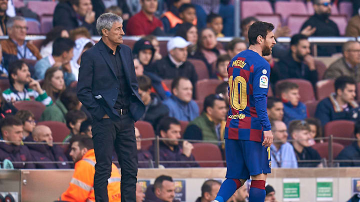 Quique Setien & Lionel Messi Quique Setien & Lionel Messi