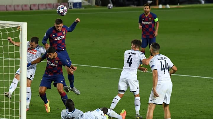 Clément Lenglet rematando para el primer gol