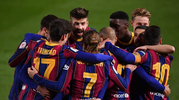Martin Braithwaite, Trincao, Antoine Griezmann, Lionel Messi