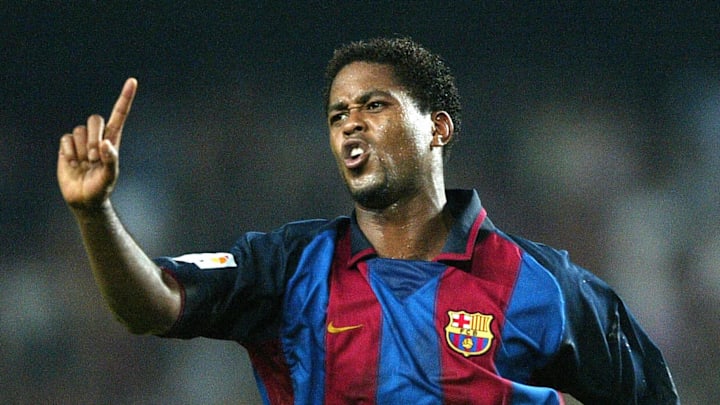 FC Barcelona y su delantero holandés Patrick Kluivert.