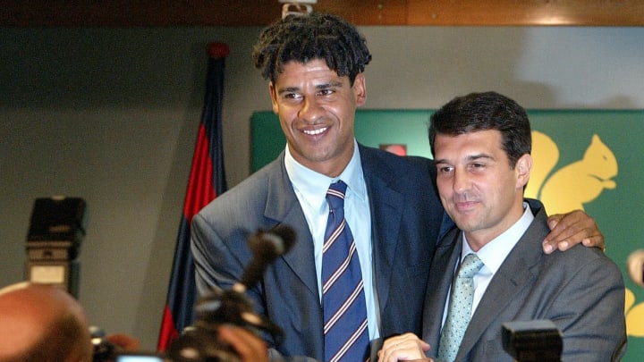 FC Barcelona's chairman Joan Laporta (R)